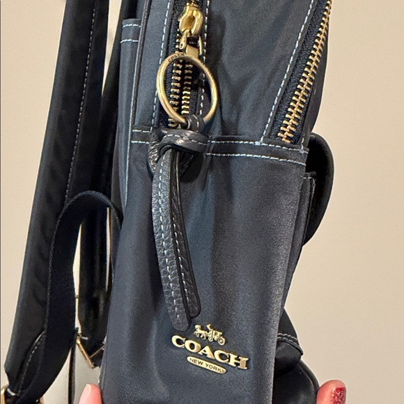 Coach Cargo Carrie Nylon Backpack – Navy Blue – Laptop Work Bag - Picture 6 of 10